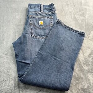 Carhartt Men Jeans Size 33x30 Workwear Denim Med Wash Blue Relaxed Fit READ